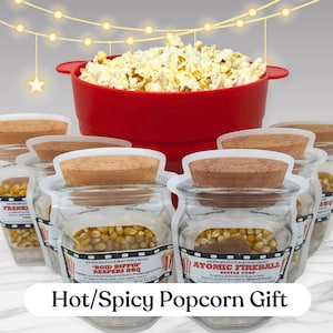 Set de regalo de palomitas picantes con máquina para hacer palomitas en microondas y 6 mezclas de condimentos. Regalo navideño único, el mejor regalo para adolescentes.