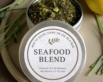 Gourmet Seafood Herb Blend | Salt-Free Lemon, Dill, Basil Seasoning