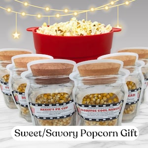 Set de regalo de palomitas dulces y saladas con máquina para preparar palomitas en microondas y 6 condimentos. Un regalo de Navidad único, el mejor regalo para adolescentes.