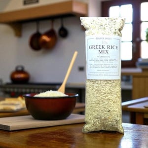 All-Natural Greek Rice Mix, Delicious Healthy Meal, Gluten-Free Low-Sodium Vegan Dinner, Easy One-Pot Lunch or Dinner, Great Gift for GF
