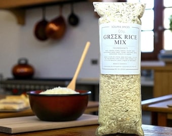 All-Natural Greek Rice Mix, Delicious Healthy Meal, Gluten-Free Low-Sodium Vegan Dinner, Easy One-Pot Lunch or Dinner, Great Gift for GF