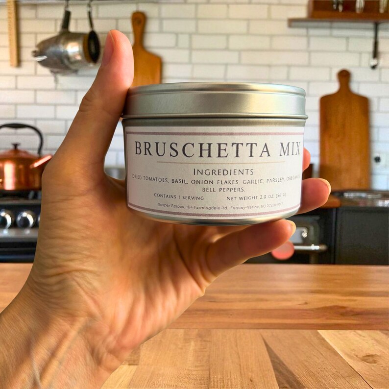 Gourmet Bruschetta Mix, Authentic Italian Seasoning Blend, All Natural Herb Mix for Bread Dipping Oil, Italian Foodie Gift for Vegan Cooks image 5