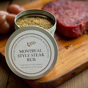 Montreal Steak Rub - Grilling Spices, Salt Free BBQ Dry Rub, Non GMO & Heart Healthy Seasoning for Perfect Steaks Christmas Stocking Stuffer
