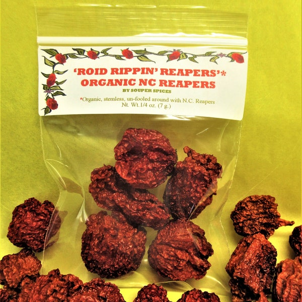 Carolina Reapers, Reaper, Reaper Peppers, Reaper Seeds, Hot Reapers, Vatertag, Scharfe Erntehelfer, Würzige Paprika, getrocknete Paprika