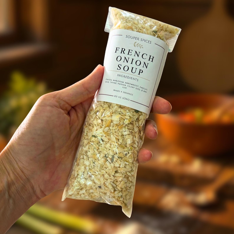 Homemade French Onion Soup Mix, Easy Low Sodium Gluten Free Comfort Food, Healthy Weeknight Dinner, Quick Prep Gift for Soup Lovers, GF image 5