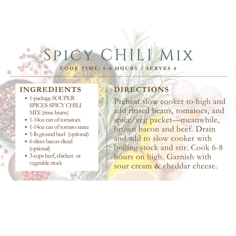 Crockpot Mahlzeiten Geschenkkorb - 4 + Portionen jeweils | Einfache Suppe, Chili und Bohnen, Gourmet-Essen-Geschenk für geschäftige Familien, schnelle Zubereitung von Mahlzeiten, Schongarer Bild 6