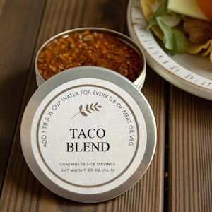 All Natural Taco Seasoning Blend, Gourmet Authentic Mexican Spice Mix, Gluten Free Vegan Burrito Fajita Rub, Easy Family Dinner