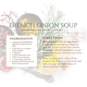 Homemade French Onion Soup Mix, Easy Low Sodium Gluten Free Comfort Food, Healthy Weeknight Dinner, Quick Prep Gift for Soup Lovers, GF image 6