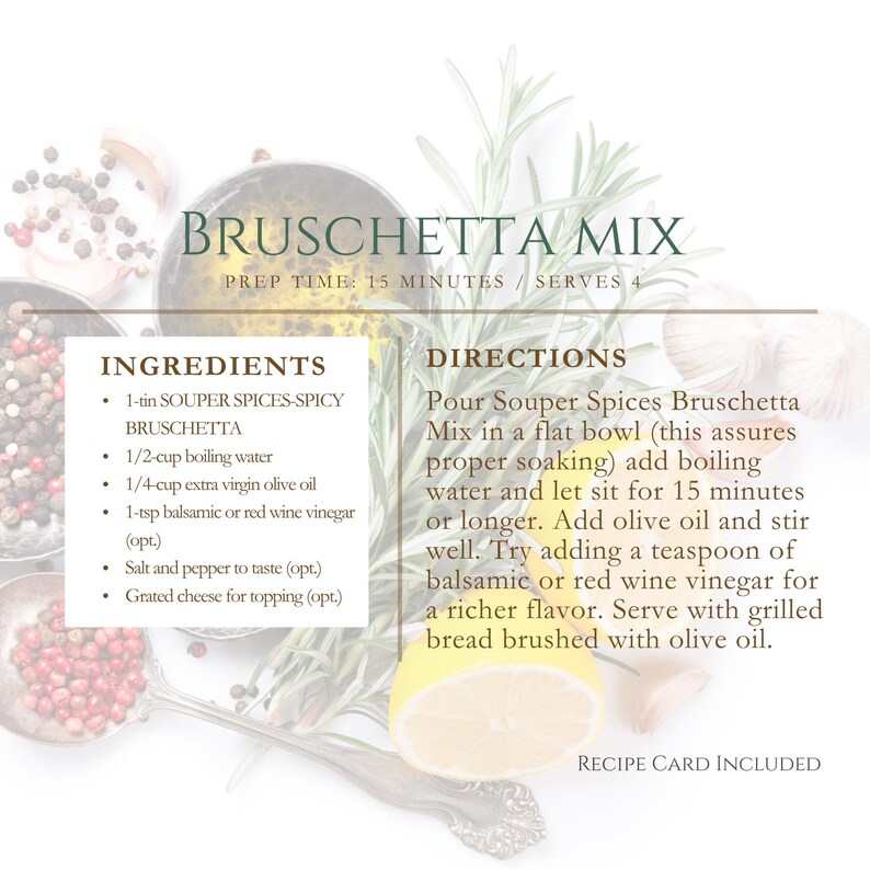 Gourmet Bruschetta Mix, Authentic Italian Seasoning Blend, All Natural Herb Mix for Bread Dipping Oil, Italian Foodie Gift for Vegan Cooks image 6
