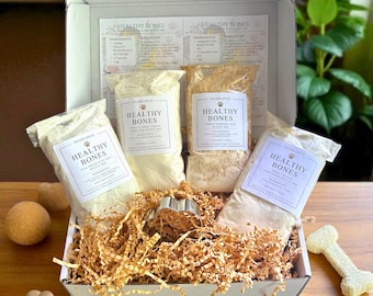 Healthy Homemade Dog Treats Mix, DIY Dog Biscuit Baking Kit, Natural Pet Gift Set, Makes 120+ Wholesome Puppy Treats, Bone Cutter Included