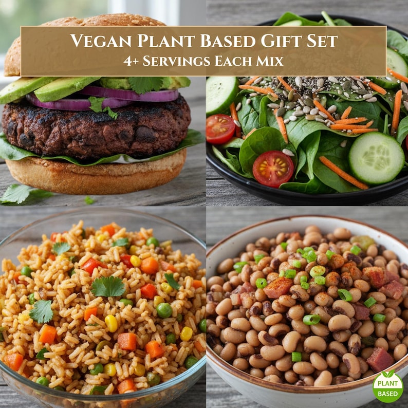 Vegan Plant-Based Meals Gift Set, Healthy Easy Quick Dinner Kit, Gluten-Free Low Sodium Food Box, Gourmet All-Natural Meal Prep image 2