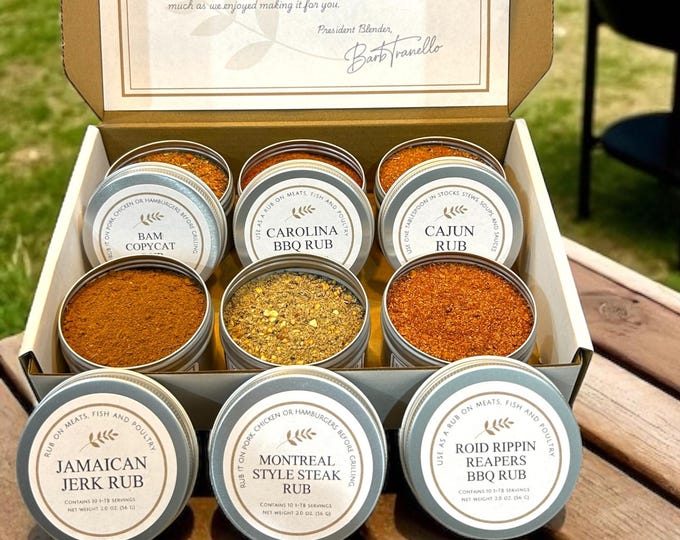 Grill Master Dry Rub Gift Set | 6 Extremely Spicy BBQ Seasonings, Unique Gift for Dad, Men, Brother, Uncle, Gourmet Grilling Pepper Spices