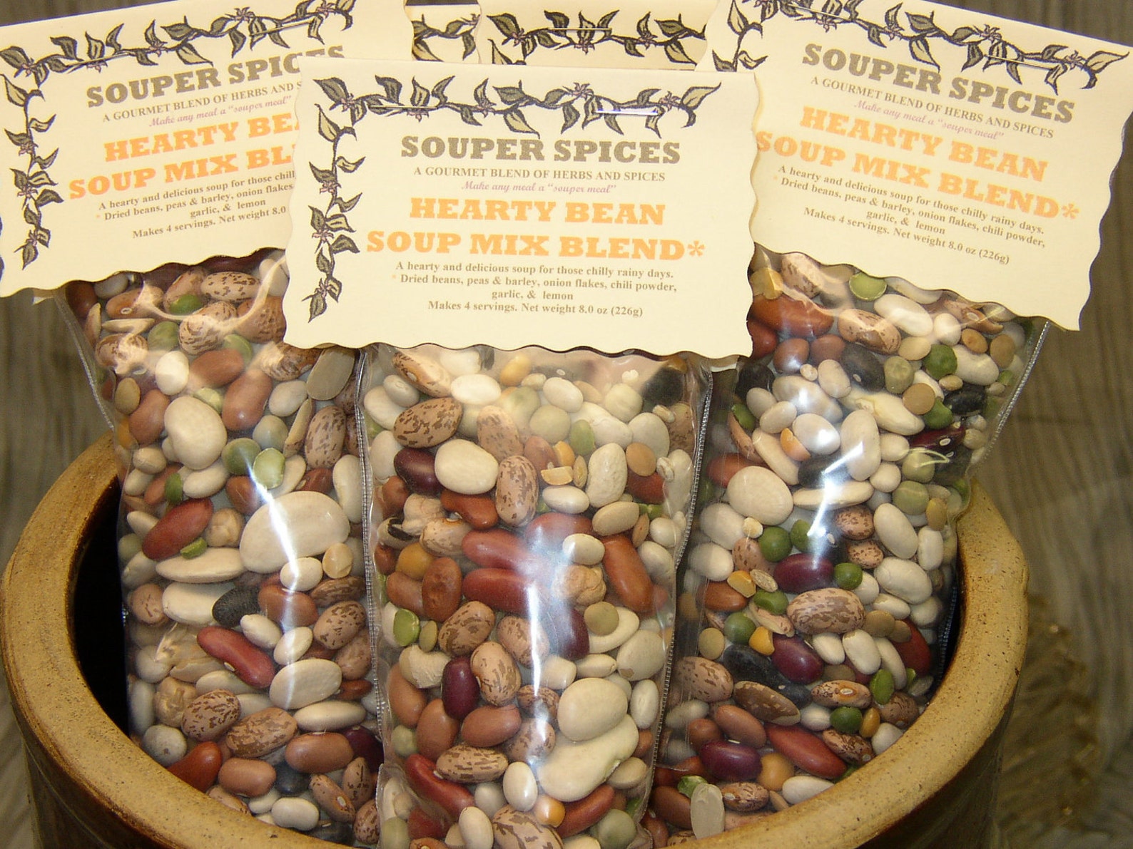 Hearty Bean Soup Dried Mixes Dried Beans Dried Seasoning Etsy