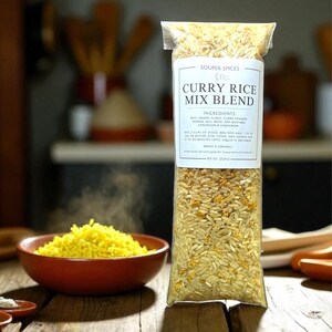 All-Natural Curry Rice Mix, Healthy One-Pot Meal, Gluten-Free Low-Sodium Vegan Dinner, Easy Lunch, Gift for Vegetarians, Stocking Stuffer