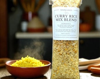 All-Natural Curry Rice Mix, Healthy One-Pot Meal, Gluten-Free Low-Sodium Vegan Dinner, Easy Lunch, Gift for Vegetarians, Stocking Stuffer