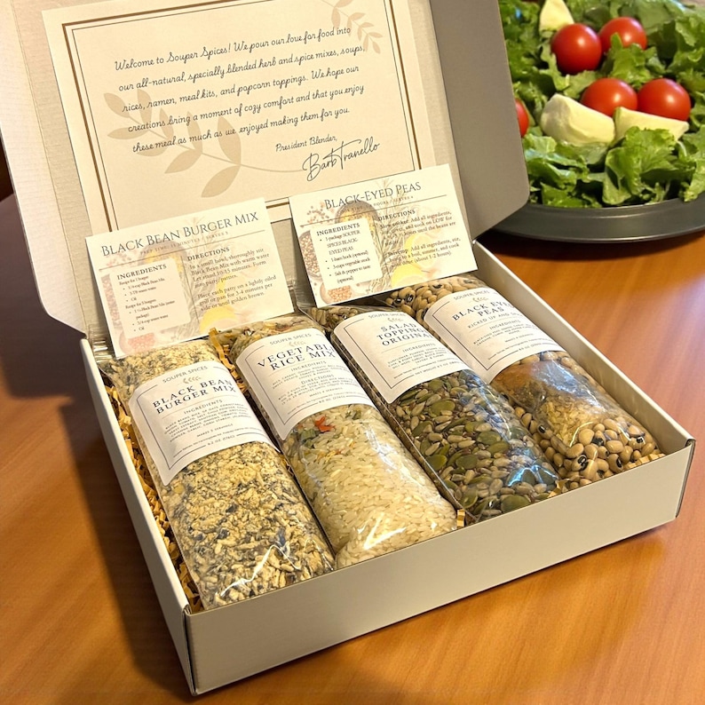 Vegan Plant-Based Meals Gift Set, Healthy Easy Quick Dinner Kit, Gluten-Free Low Sodium Food Box, Gourmet All-Natural Meal Prep image 1