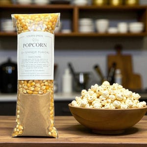 Popcorn & Seasoning Gift, 35+ Flavor Varieties, Unique Christmas Holiday Present, Movie Night Foodie Gift, Stocking Stuffer for Families
