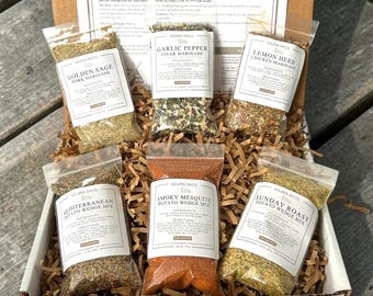 Zestaw do marynat gourmet i przypraw do ziemniaków w ćwiartkach – łatwy zestaw do grillowania na lato – prezent dla niego