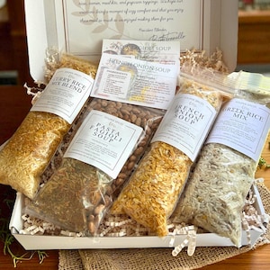 International Food Box | Set of Four Mixes, Gourmet Gift Basket, One-Pot Meal, Beans, Rice, Low Sodium, Crockpot, Easy Dinner