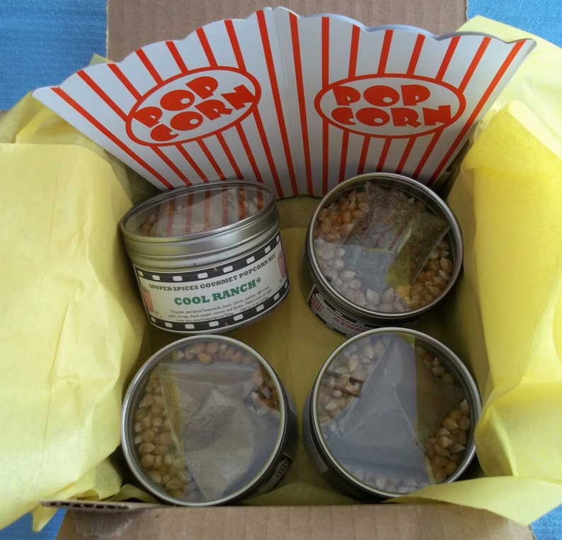 Popcorn Gifts Set, Popcorn Seasoning, Popcorn, Popcorn Gift, Popcorn Flavor, Gourmet Popcorn, Valentines, Gifts for Him, Salt & Gluten Free image 1