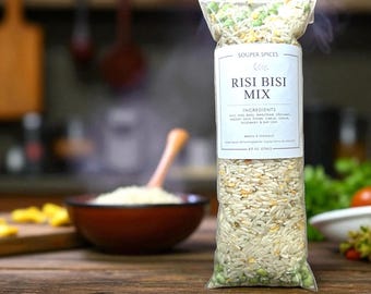 Risi Bisi Rice Mix, Italian Rice Meal, Gluten Free Low Sodium Healthy Dinner, Easy Crockpot Meal Kit, One Pot Meal Great Gift for Rice Lover