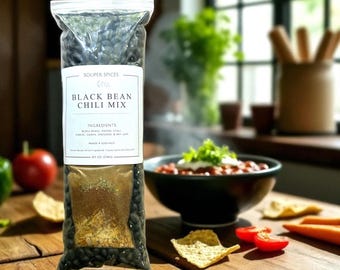 Black Bean Chili Mix - 4+ Servings | Homemade Chili Mix, Gluten Free, Vegan Recipe for Delicious Meals & Snacks