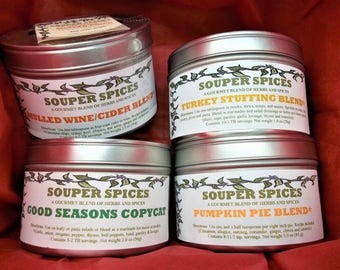 Holiday Gift  Set, Christmas Spices, Mulling Spices, Pumpkin Spice, Thanksgiving Spices, Holiday, Christmas gift, Salt & Gluten Free Free