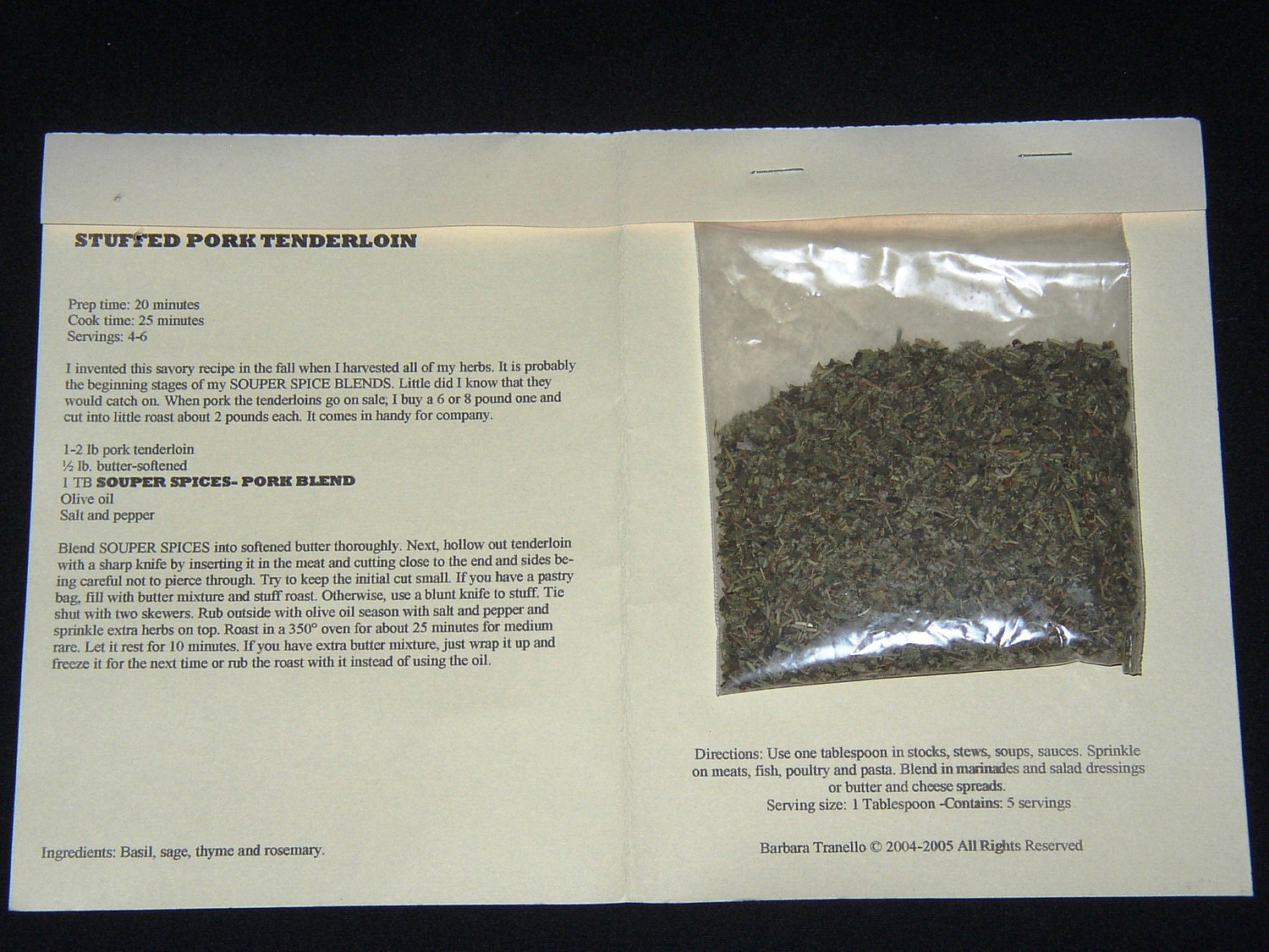 Pork Seasoning Mix, Pork Herb Mix, Pork Spice Mix, Herbs and Spices Mix