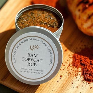 BAM Seasoning Copycat Blend, Herbs & Spices for Steak and Rib Seasoning, Heart Healthy Non-GMO, Gift for Man, Best Stocking Stuffer Present