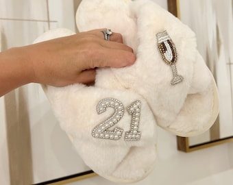 birthday slippers | 30th birthday gift | 21st birthday gift | 40th birthday gift | 60th birthday gift | birthday present | fifty