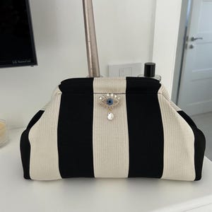 Monochrome make up bag | monochrome clutch bag | personalised clutch bag | personalised holiday beach bag | summer clutch | bachelorette bag