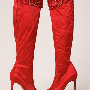 vintage Versace cuissardes rouges en satin - IT Made