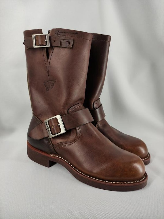 Vintage Red Wing 2991 Engineer Boots Brown Leather Size US 6 EU 37