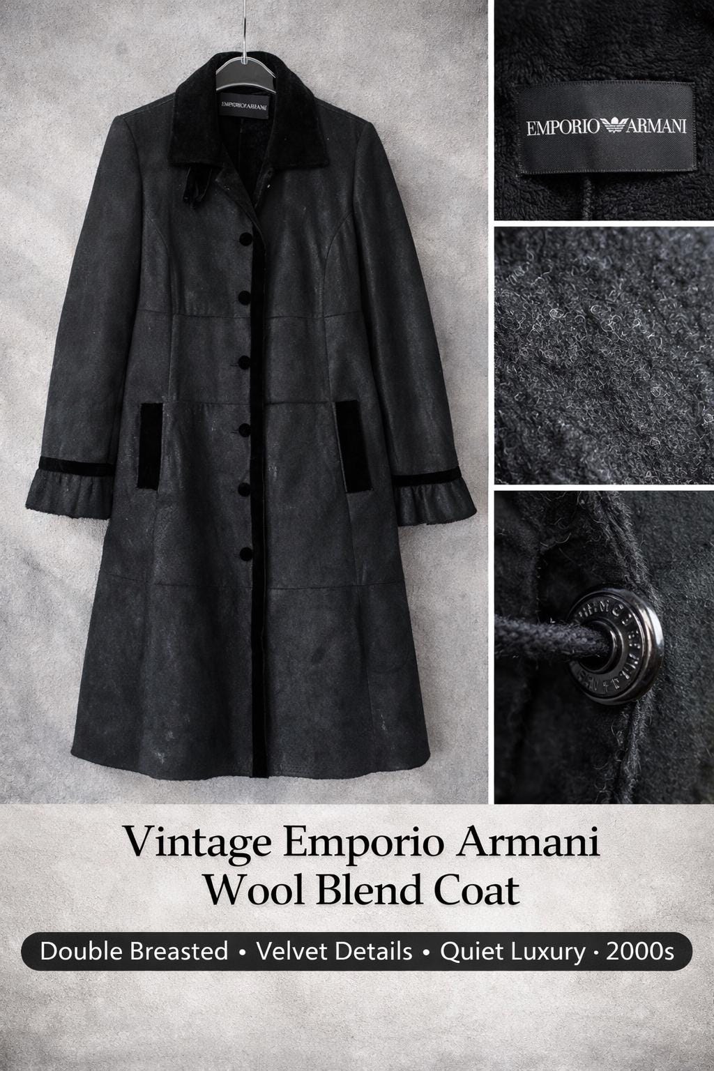 EMPORIO ARMANI vintage archive コート Vintage Armani Long Coat - Etsy