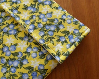 iPad Sleeve/Case in Yellow Blueberry Fabric