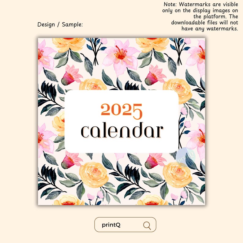 2025 Printable Floral Desk Calendar | DIY Foldable Calendar Holder ...