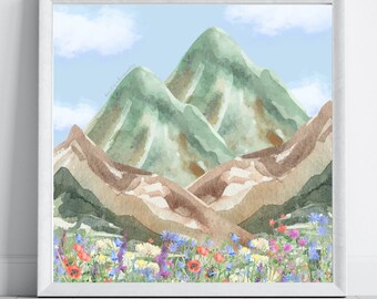 Sogar Blumen wachsen im Tal Kunstdruck, digital herunterladbare Wandkunst, christliche Kunst, Christ, Tapete, Druck, Motivationszitate