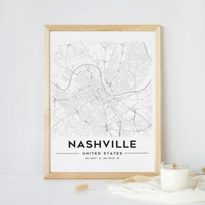 Nashville TN Map Print, City Map Print, City Map Art, Map Print, Wall Decor, Printable Map, Nashville Map Print, Digital Map Print