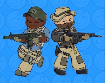 Gaz/Price Bundle Keychain, Call of Duty, COD, Modern Warfare, Characters, Gaz Price Bundle