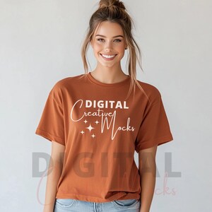 Comfort Colors Yam Mockup, Oversized Shirt Mockup, C1717 Female T-Shirt Mock up, Fall Color Shirt, Digital Download - DCMSL0349