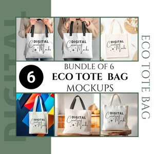 Tote Bag Mockup Bundle Tote Bag Mock Up Cotton Canvas Eco Tote Mockup Bundle Light Color Tote Mock-Up - DCMTB0005