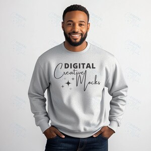 Maqueta de sudadera con cuello redondo Gildan 18000 Sport Grey Maqueta de sudadera con cuello redondo Gildan Sport Grey Color 18000 Maqueta de suéter de alta calidad - DCMSL0444
