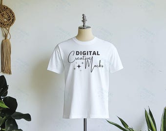 Maqueta de maniquí Bella Canvas 3001 Maqueta de camiseta blanca Maqueta de camiseta BC 3001 Descarga digital Maqueta de Bella Canvas - DCMSL0491