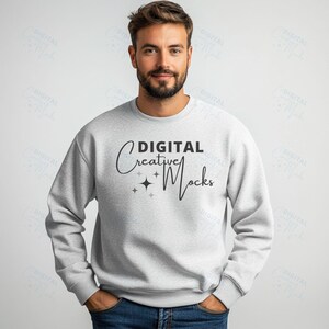 Maqueta de sudadera con cuello redondo Gildan 18000 Sport Grey Maqueta de sudadera con cuello redondo Gildan Sport Grey Color 18000 Maqueta de suéter de alta calidad - DCMSL0440