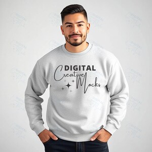 Maqueta de sudadera con cuello redondo Gildan 18000 Sport Grey Maqueta de sudadera con cuello redondo Gildan Sport Grey Color 18000 Maqueta de suéter de alta calidad - DCMSL0442