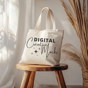 Tote Bag Mockup Shopping Bag Mock Up Cotton Canvas Eco Tote Mockup Light Color Tote Mock-Up Boho Vive - DCMSL0393
