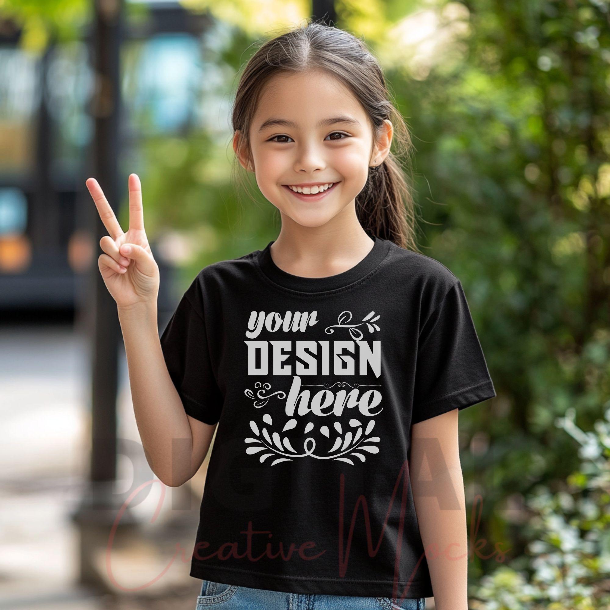 Back to School Gildan 5000B Mockup, Kids T-Shirt Mockup, 5000B Mockup, Black Color, Digital Download, Etsy Listing Mockup, DCMSL0189