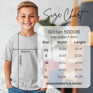 Gildan 5000B Kids Size Chart Kids T-Shirt Size Chart Kid Gildan Size Chart 5000B Boy Size Chart - DCMSC0028