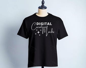 Maqueta de maniquí Bella Canvas 3001 Maqueta de camiseta negra Maqueta de camiseta BC 3001 Descarga digital Maqueta de Bella Canvas - DCMSL0486