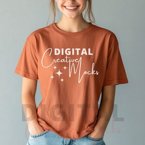 Comfort Colors Yam Mockup, Oversized Shirt Mockup, C1717 Faceless Female T-Shirt Mock up, Fall Color Shirt, Digital Download - DCMSL0343